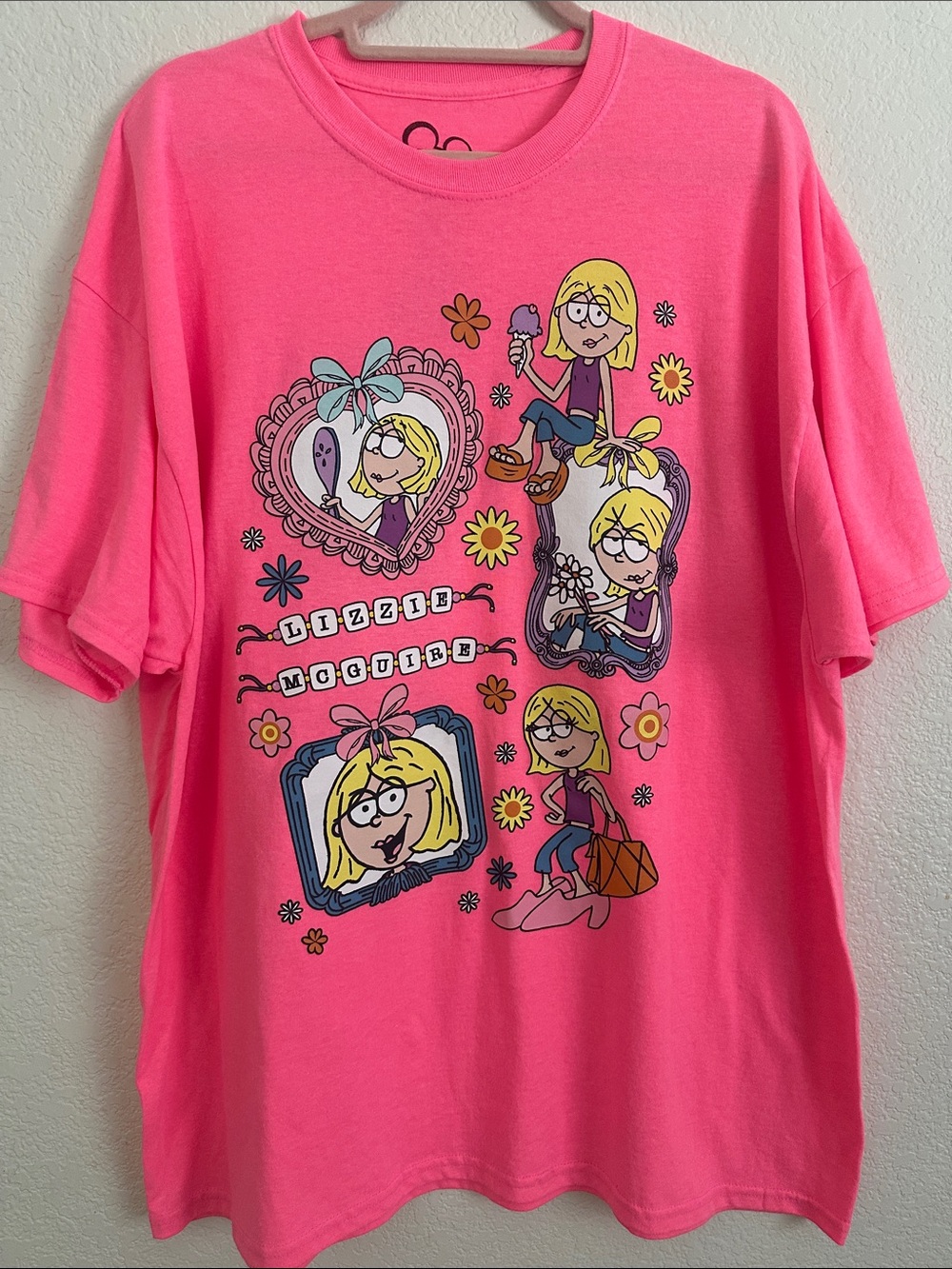 Disney Woman’s Neon Pink Lizzie McGuire Graphic Tee